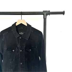 Hollister Distressed Stretch Denim Jacket Men’s XL Black